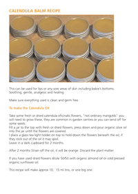 CALENDULA BALM RECIPE